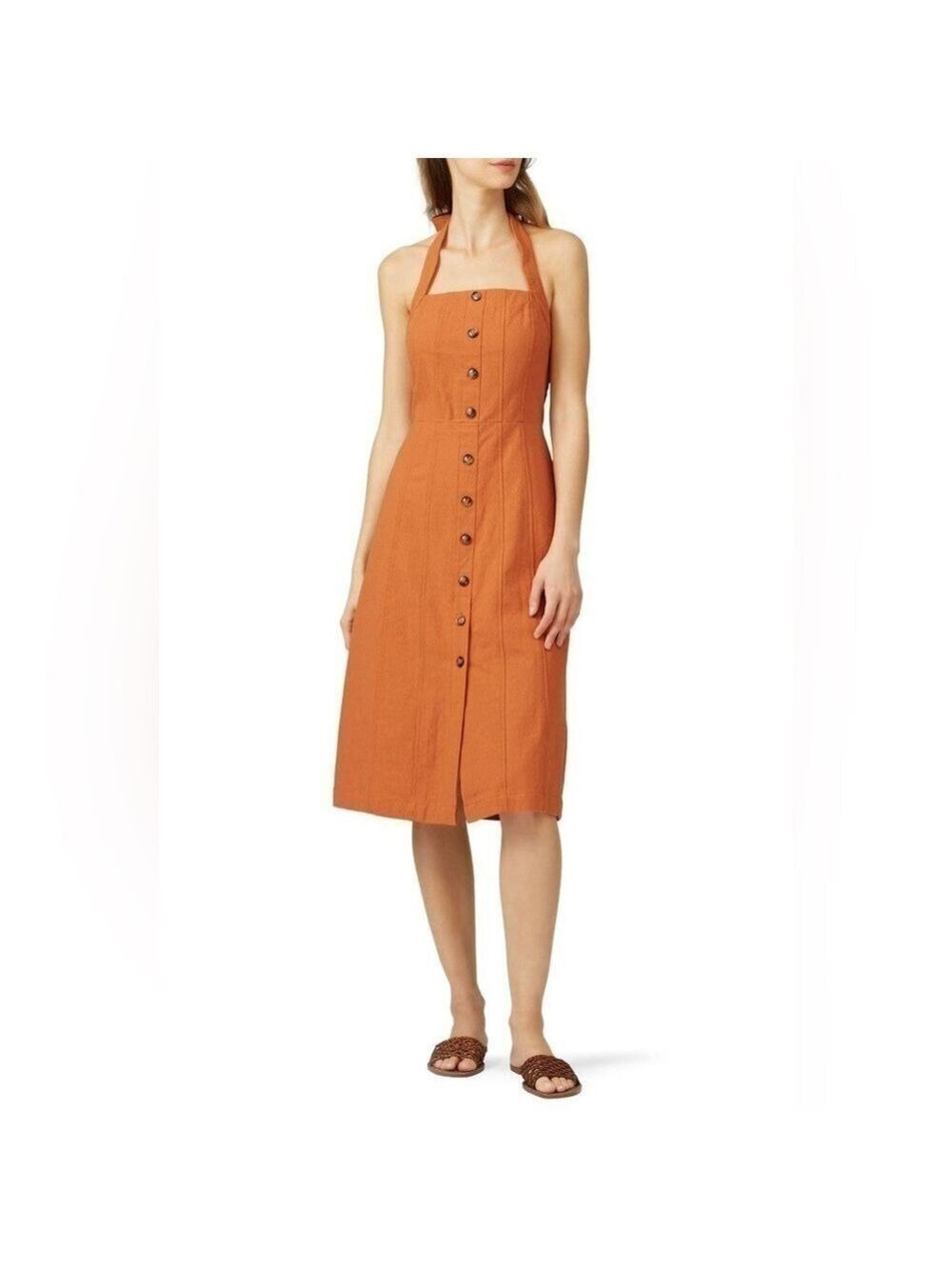 Moon River Burnt Orange Halter Dress Size Small